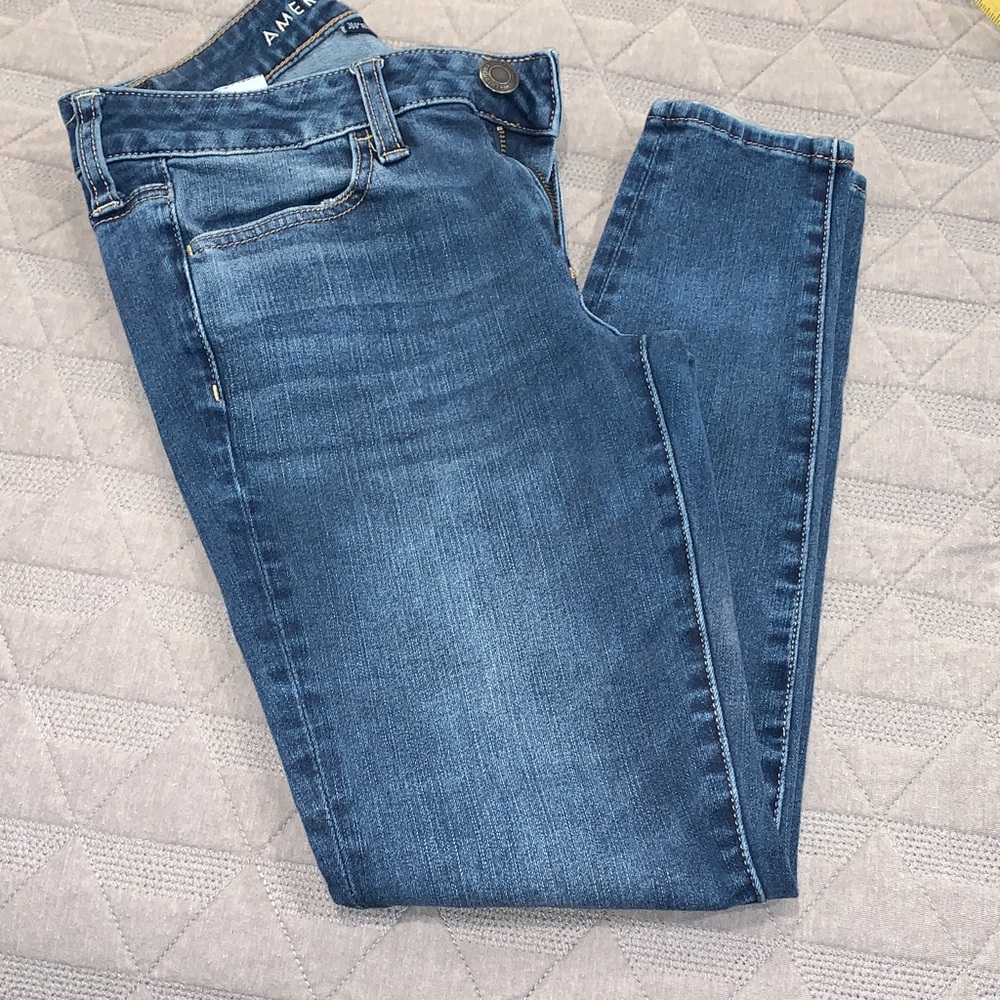 American Eagle Outfitters Women's Dark Blue Skinny Jeans